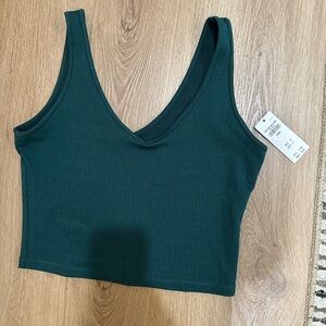 Hollister Dark Green Ribbed Crop Top